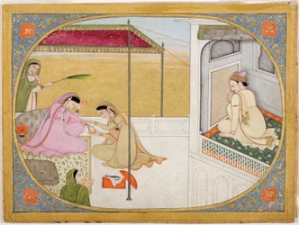 Ein Prinz beobachtet die Vorbereitungen seiner Geliebten